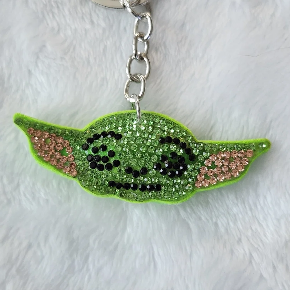 Baby Yoda Star Ward Green and Pink Character Keychain Bag Charm
